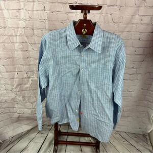 trevero linen long sleeve shirt size XXL 2X plaid